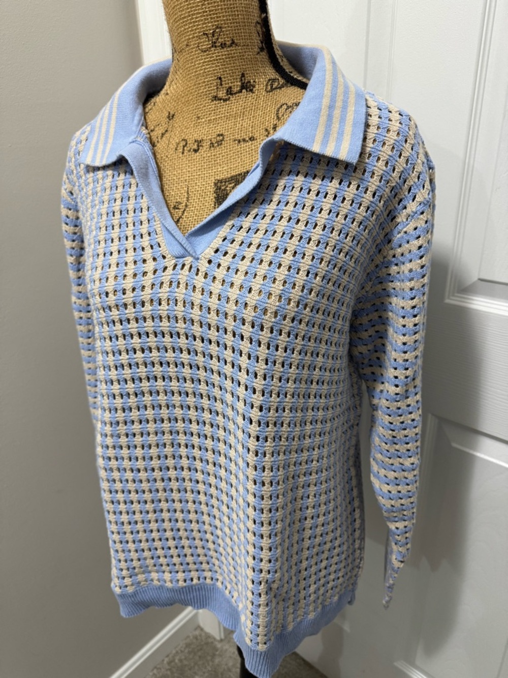 Maurices Open Knit Collared Sweater (runs small)